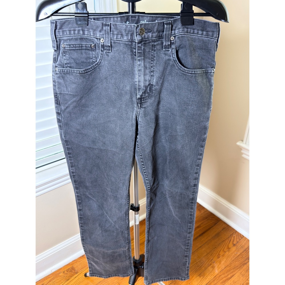Carhartt Men's 33x30 Gray Black Straight Leg Stretch Jeans 102804 Workwear